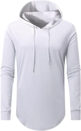 Aiyino Men's Hipster Hip Hop Longline Pullover Hoodies Shirts