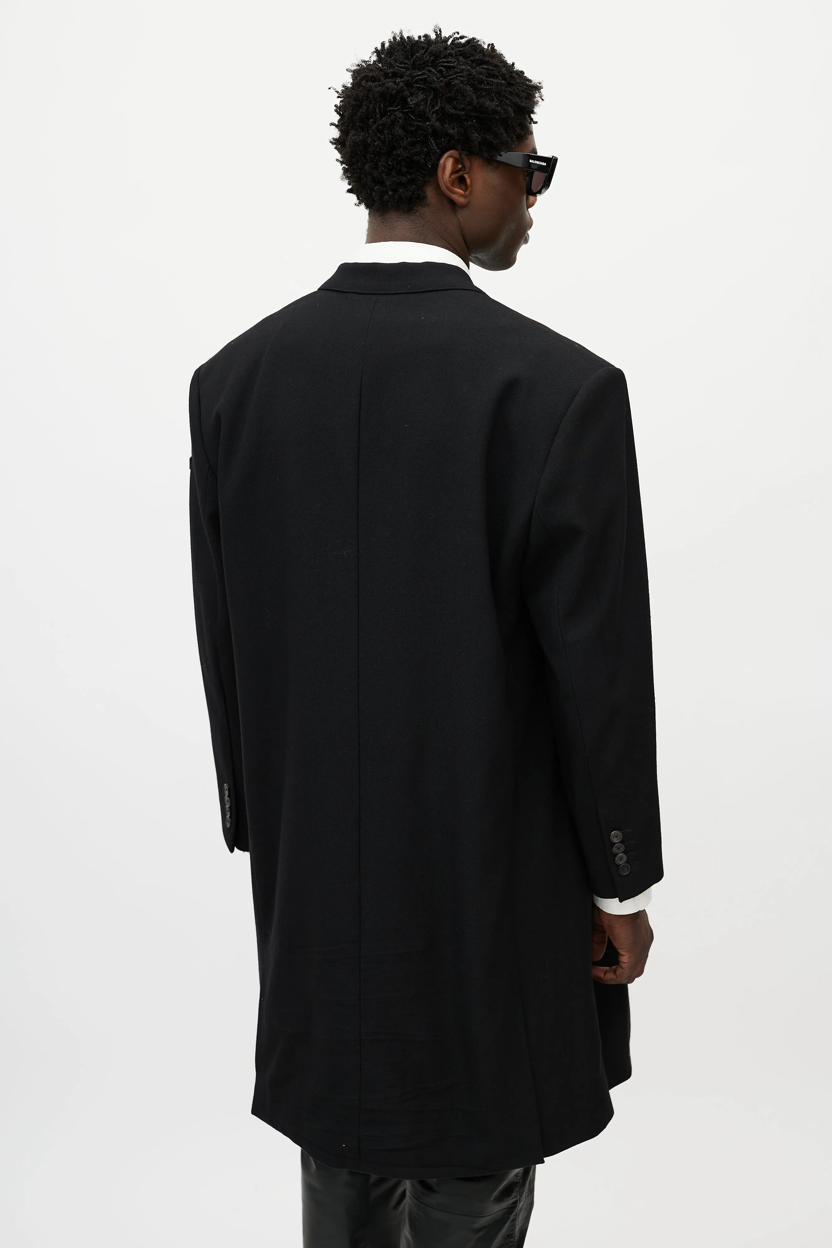 Black Wool Logo Coat