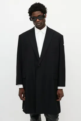 Black Wool Logo Coat