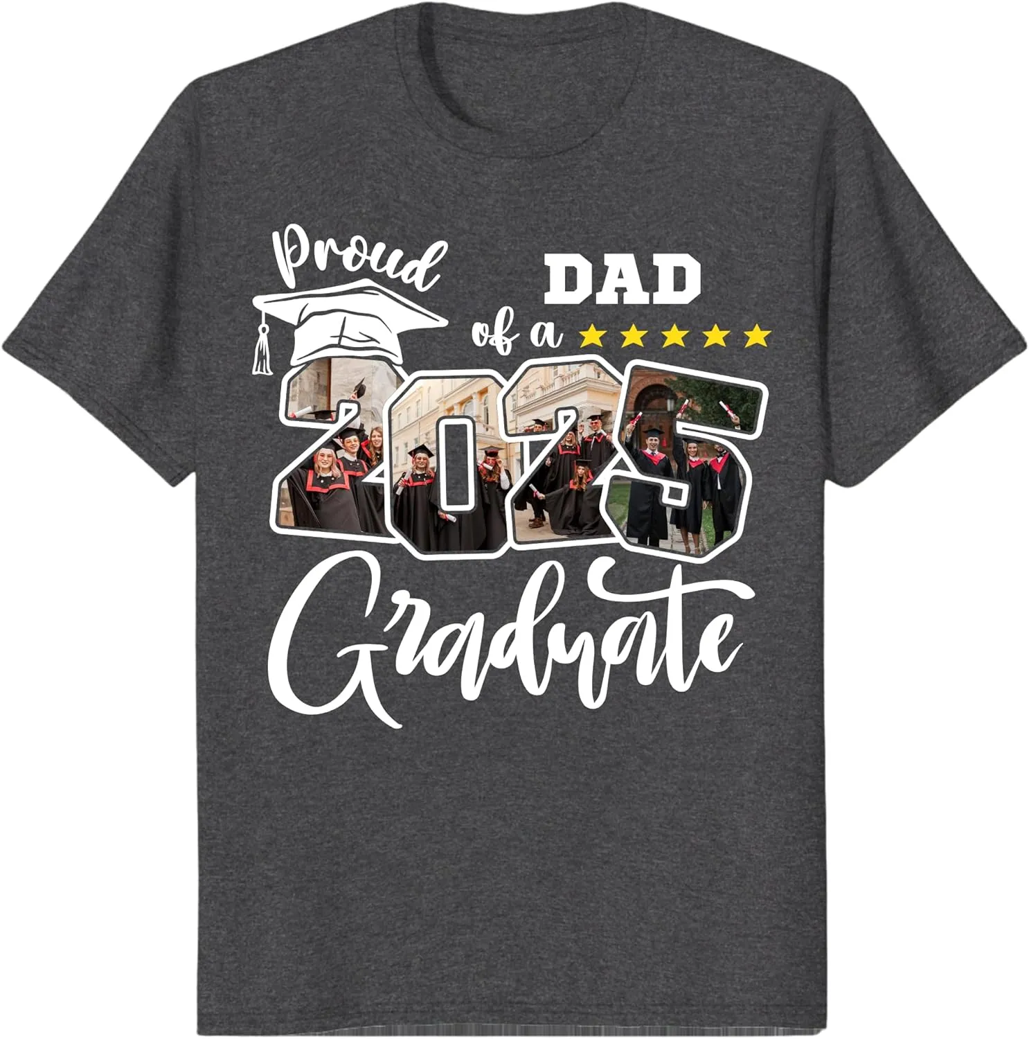 Custom Photo 2025 Graduation Matching Family T-Shirts, Personalized Graduate Senior Shirts, Proud of Grad Customizable Tee