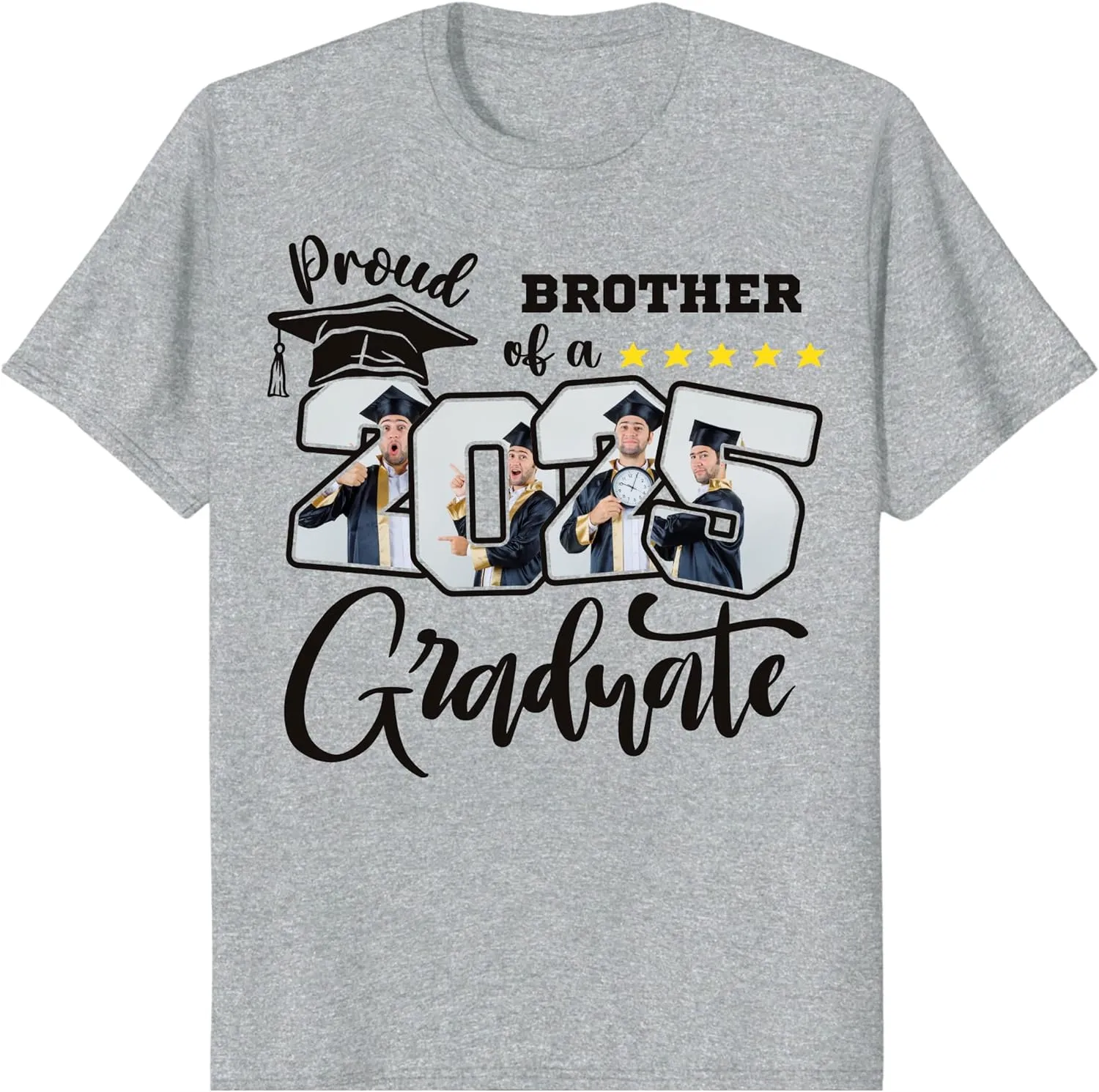 Custom Photo 2025 Graduation Matching Family T-Shirts, Personalized Graduate Senior Shirts, Proud of Grad Customizable Tee