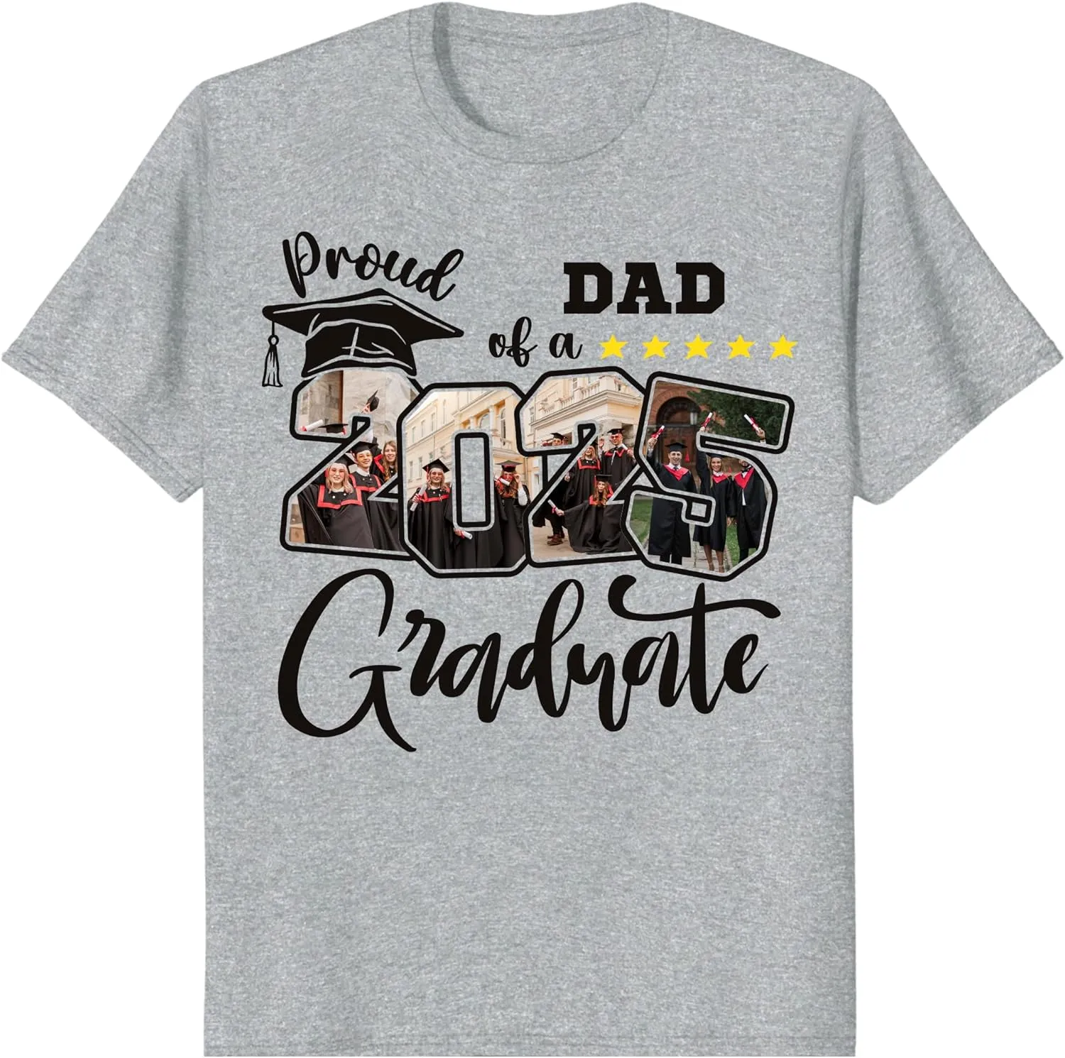 Custom Photo 2025 Graduation Matching Family T-Shirts, Personalized Graduate Senior Shirts, Proud of Grad Customizable Tee