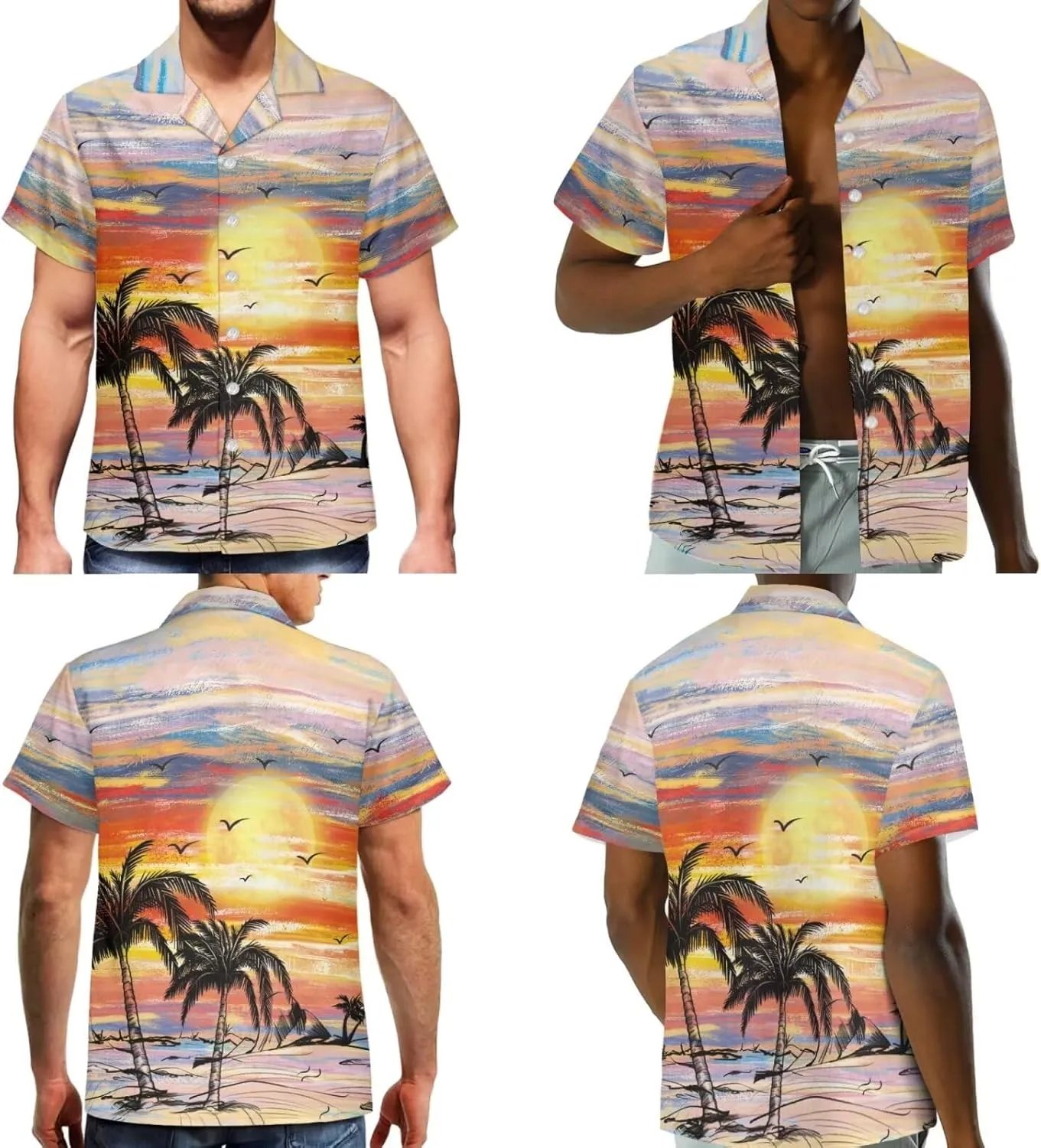 Dreaweet Summer Dresses for Women A-Line Sleeveless Flowy Sun Dresses,Men's Casual Button-Down Shirts,Couple Matching Outfits