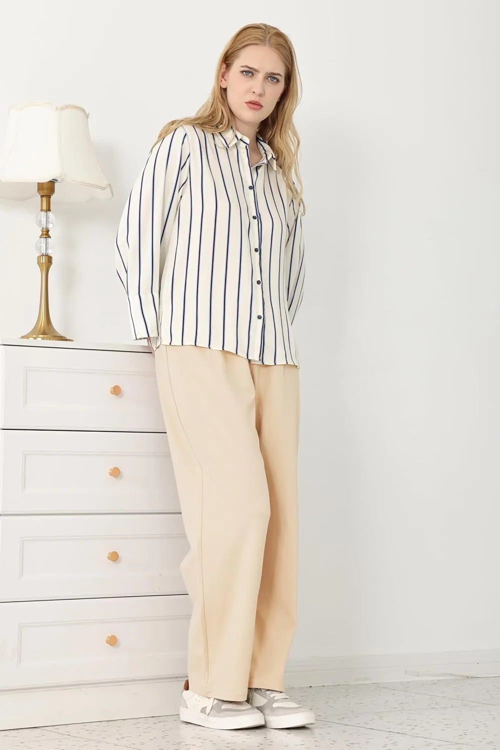 Dress Pants Women Wide Leg Work Business Office High Waisted Zipper Casual Slacks Trousers with Pockets 29"