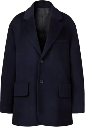 EDUARDO Wool Blend Pea coat Classic Single-Breasted Notch lapel for Men and Women.