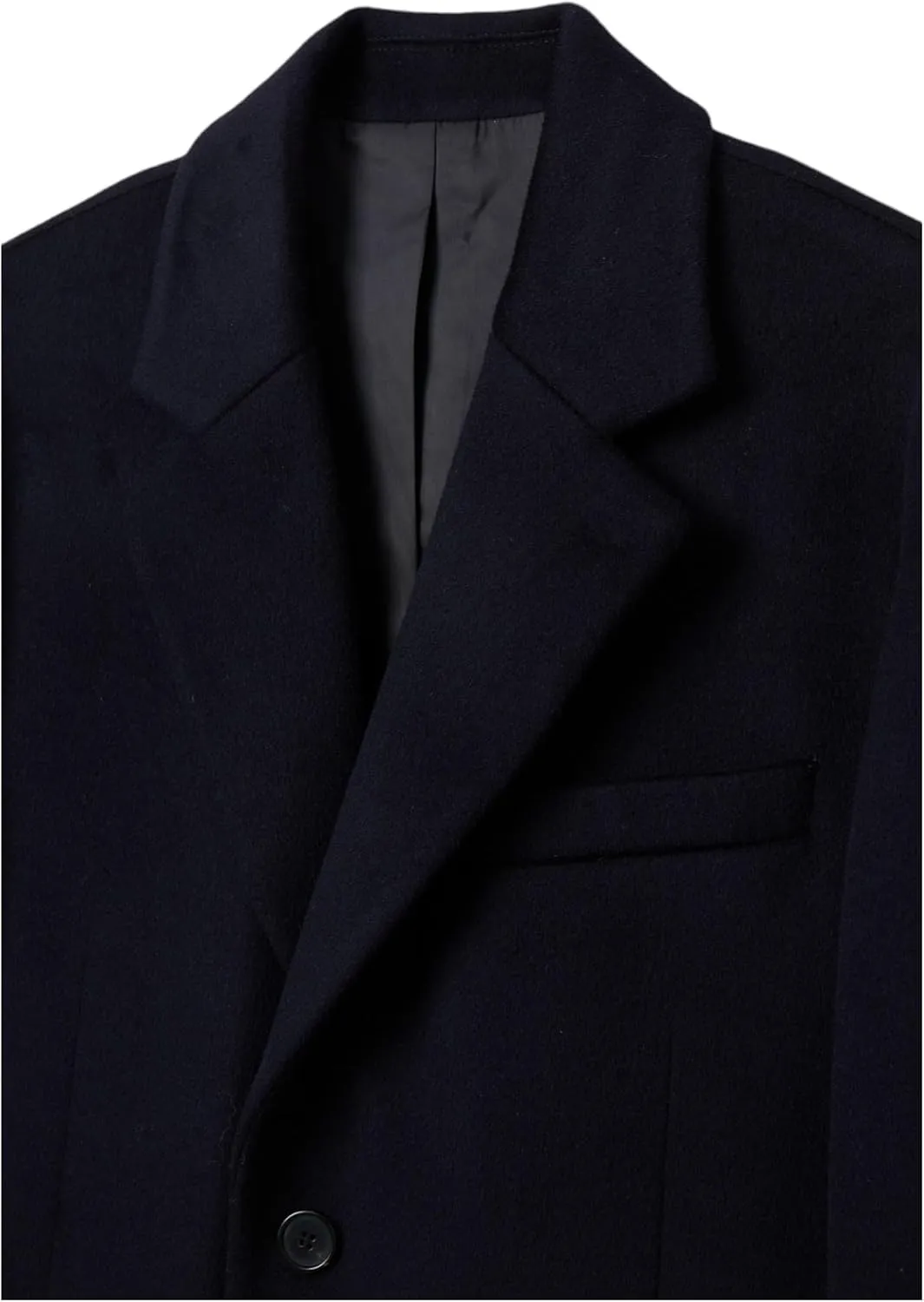 EDUARDO Wool Blend Pea coat Classic Single-Breasted Notch lapel for Men and Women.