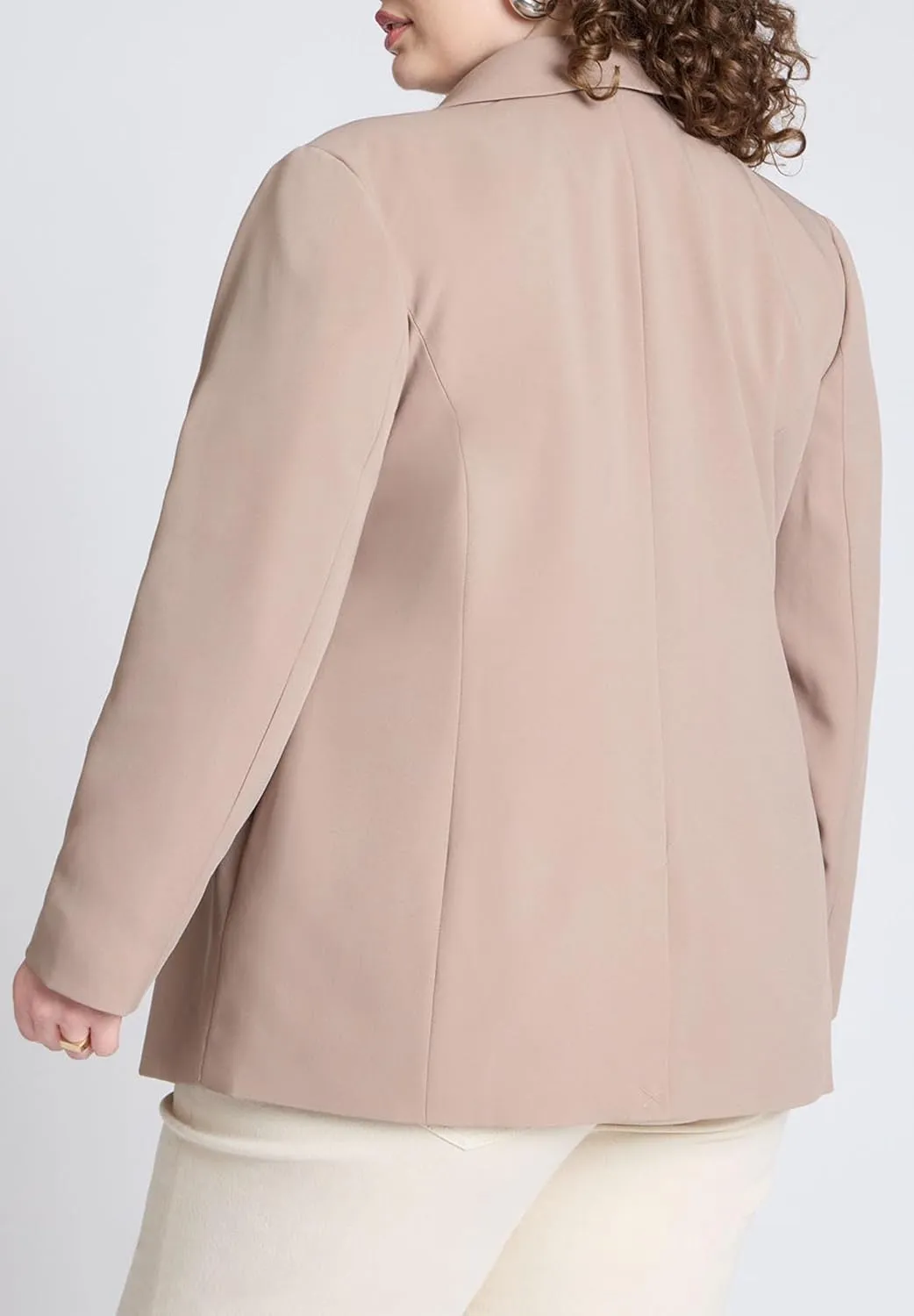 ELOQUII Women's Plus Size The Fluid Crepe Longline Blazer