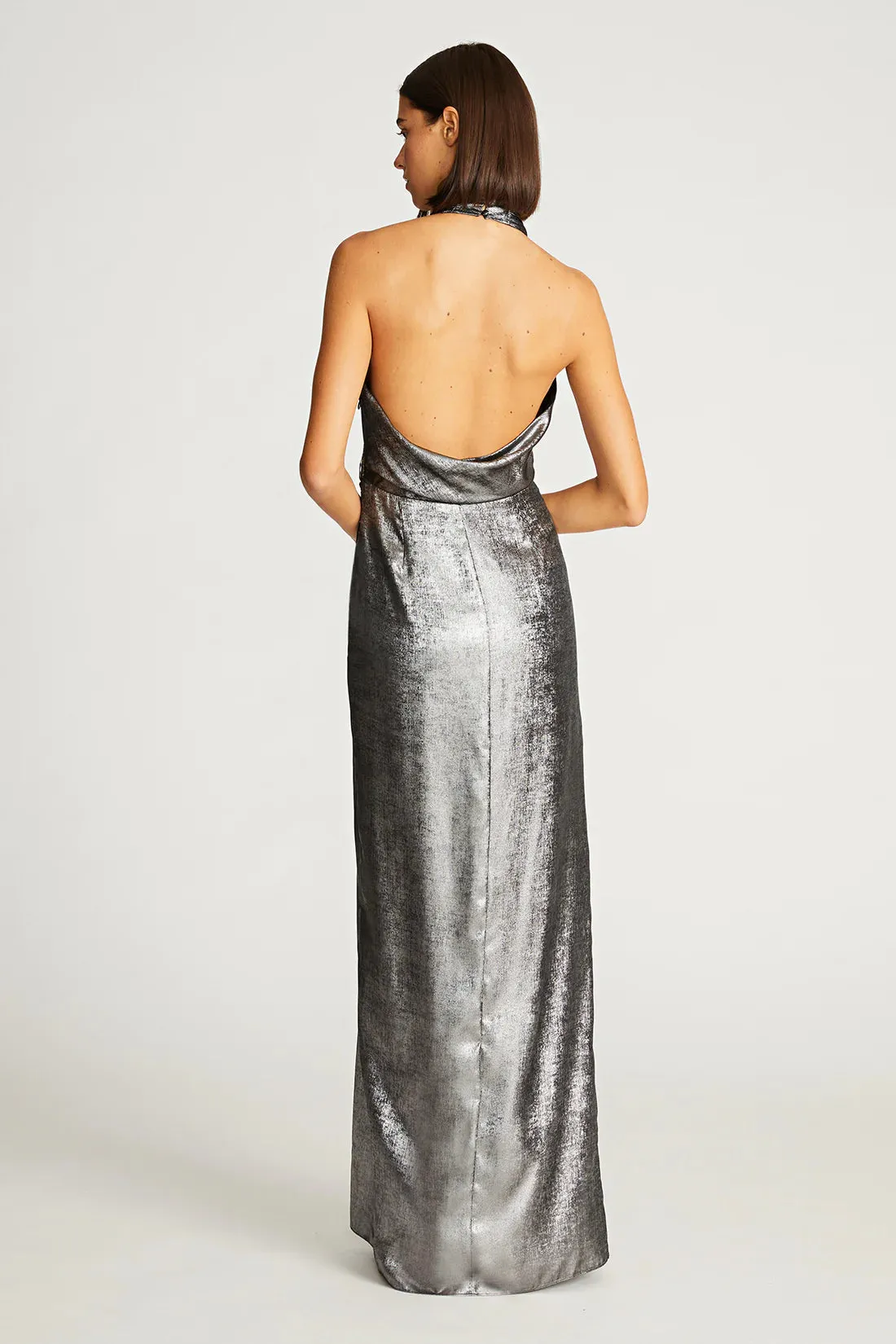 Halston Gwyneth Gown Lurex Chiffon