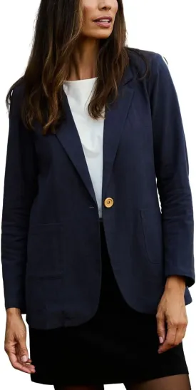 IDEALSANXUN Womens Cotton Linen Longline Blazer Casual Spring Summer Lightweight Soft Jackets