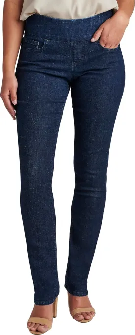 JAG Women's Peri Mid Rise Straight Leg Pull-on Jeans