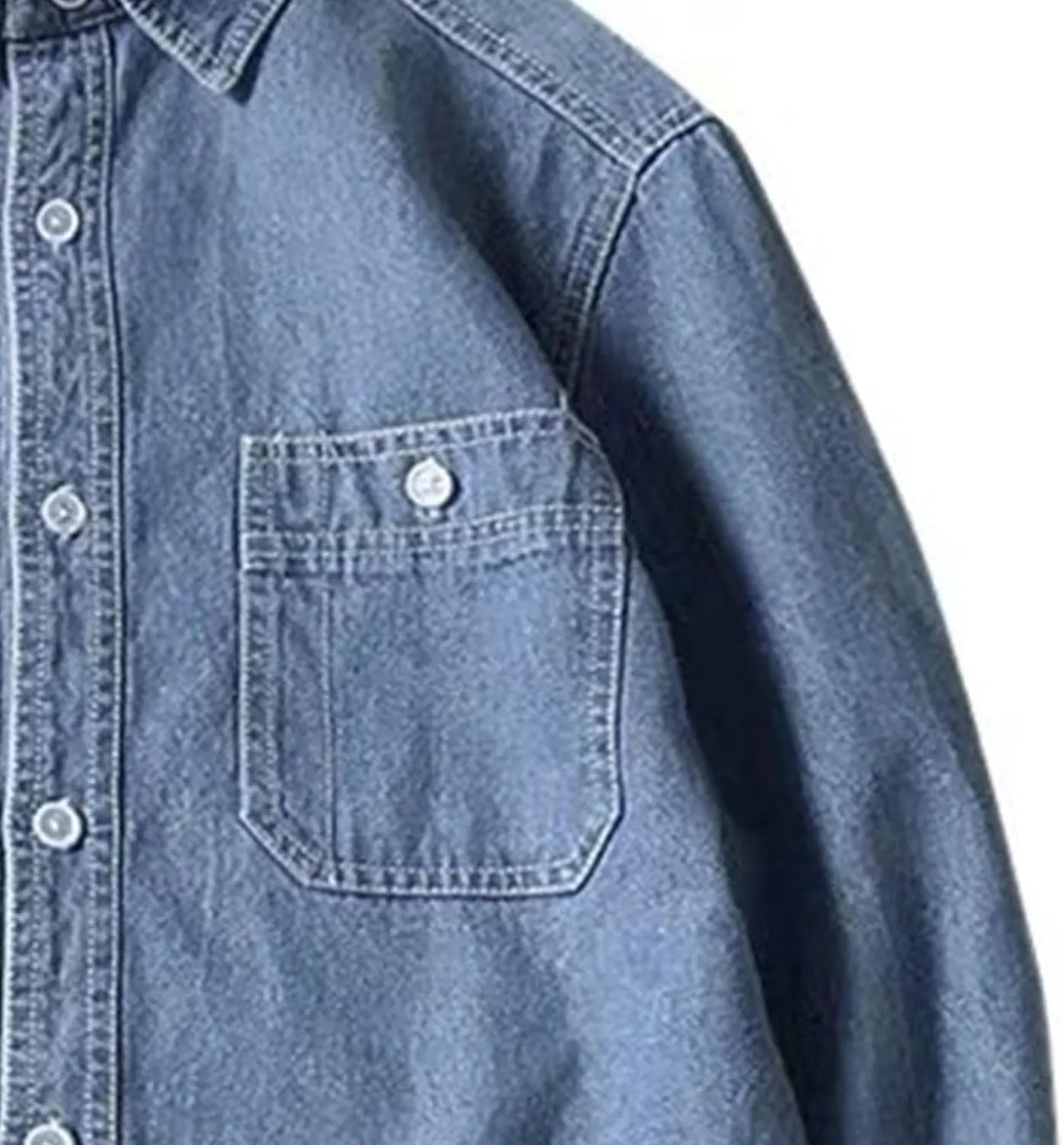 JEKE-DG Men's Button Down Vintage Denim Jacket Cotton Casual Outdoor Jean Shirt Long Sleeve Soft Trucker Jean Shirts