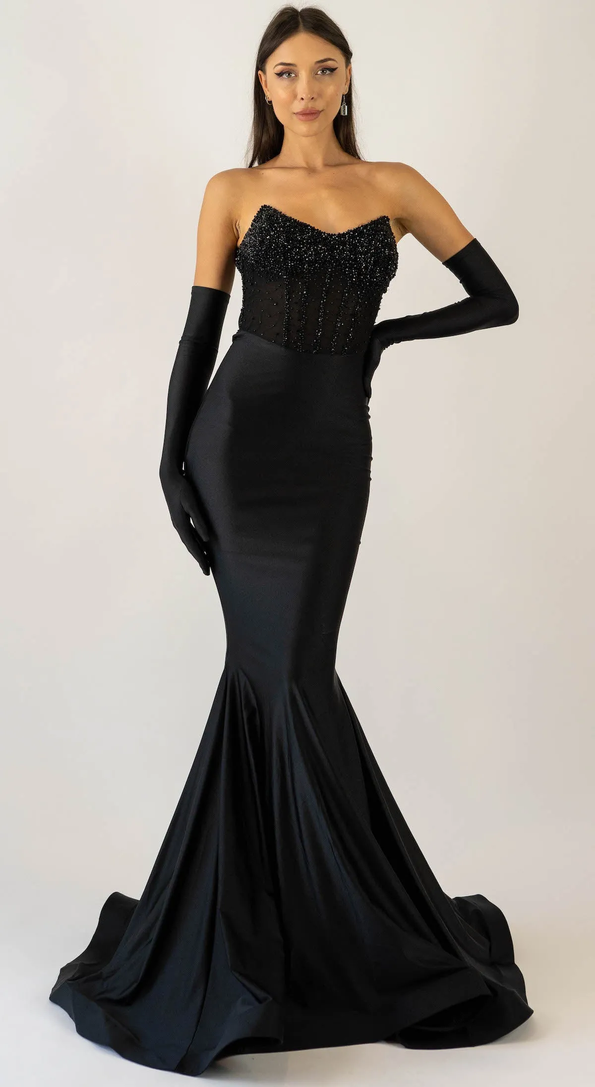 Jessica Angel - 2560 - Strapless Beaded Gown