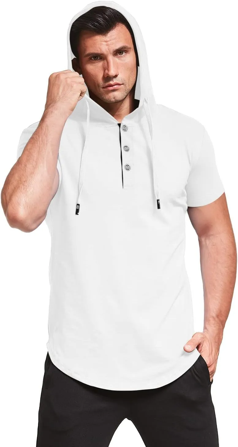 KUYIGO Men's S-5X Short&Long Sleeve Athletic Casual Plus Size Hoodies Sport Sweatshirt Hooded T-Shirts