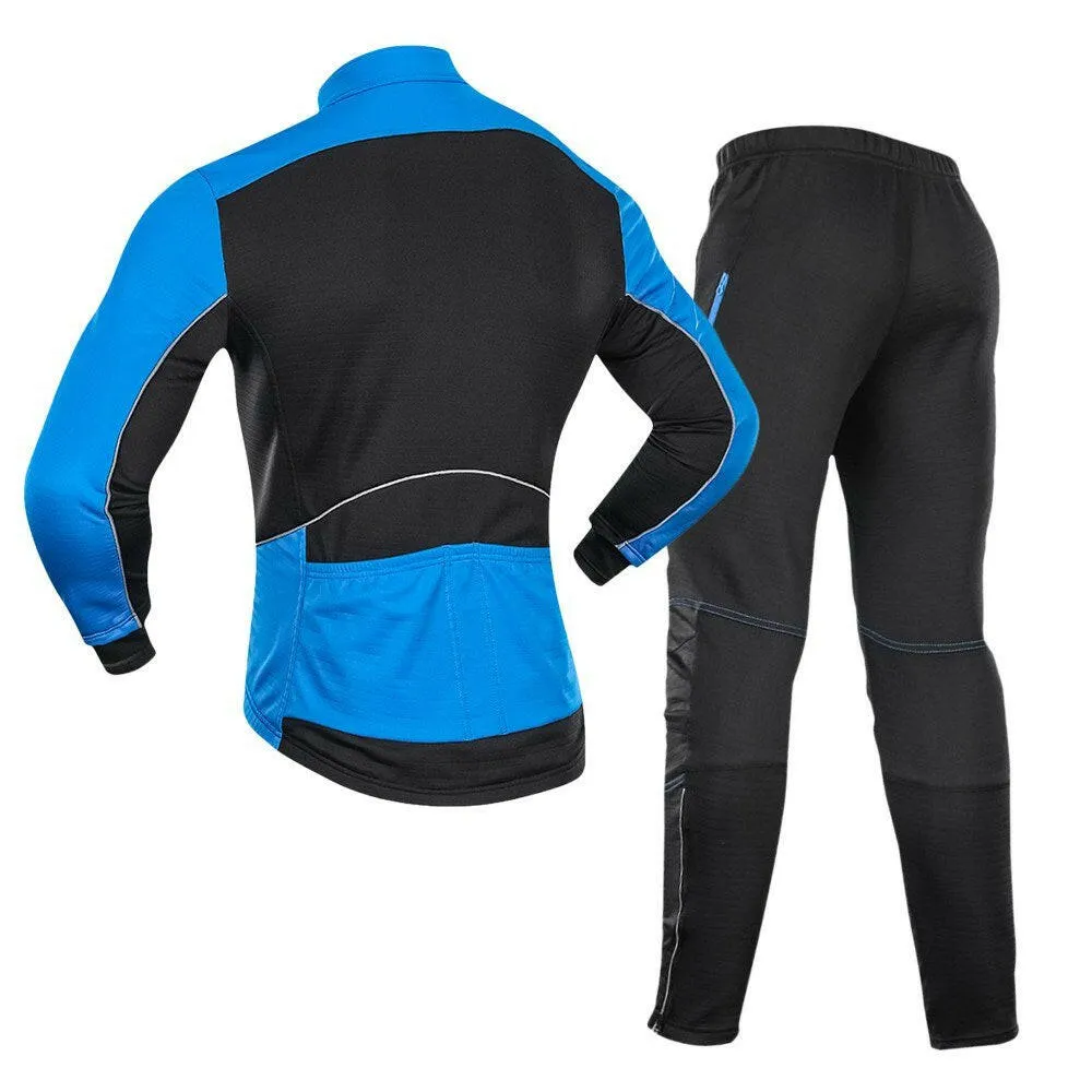 Lixada Men Winter Cycling Clothing Set Waterproof Windproof Thermal Fleece Bike Riding Jacket and Pants Sportswear