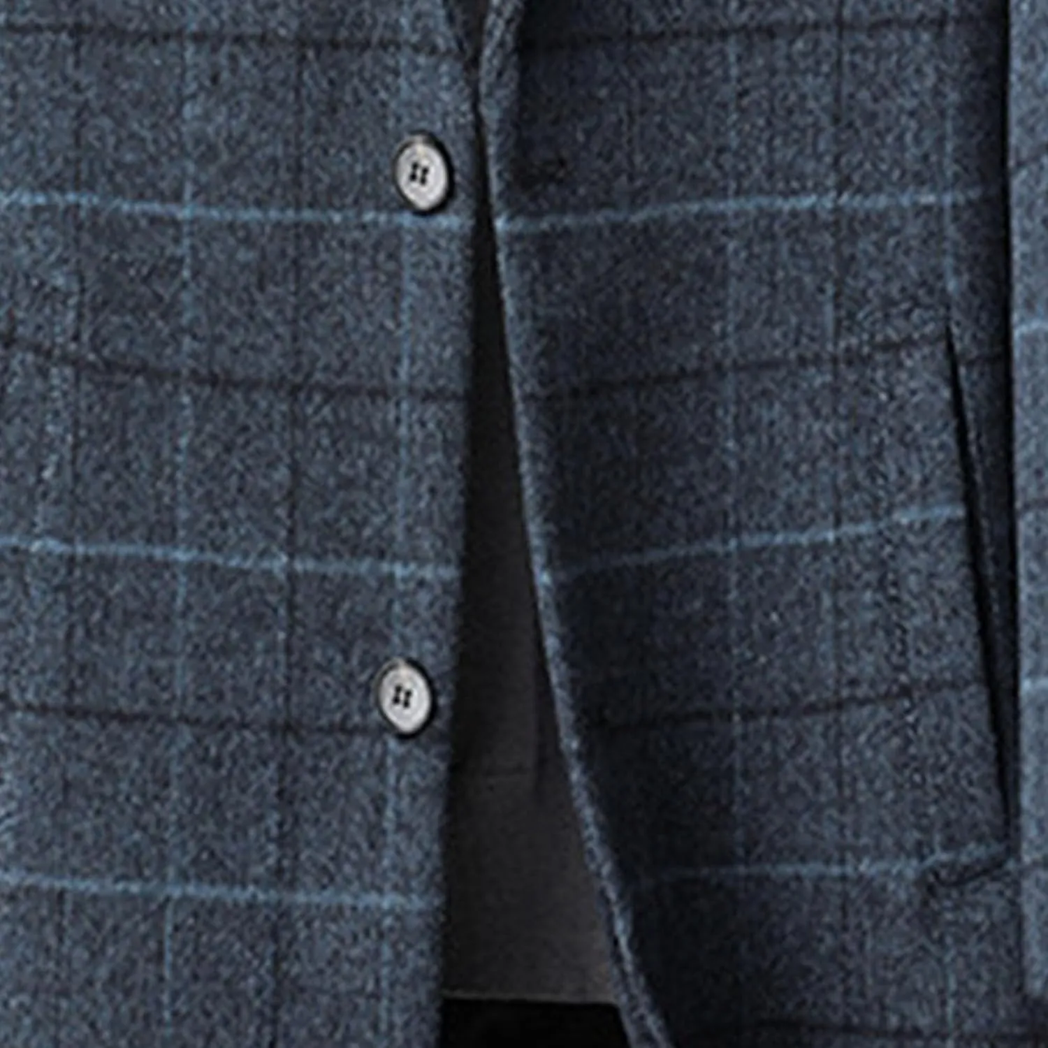 Maiyifu-GJ Mens Plaid Trench Coat Winter Single Breasted Wool Blend Top Pea Coat Classic Stylish Business Overcoat