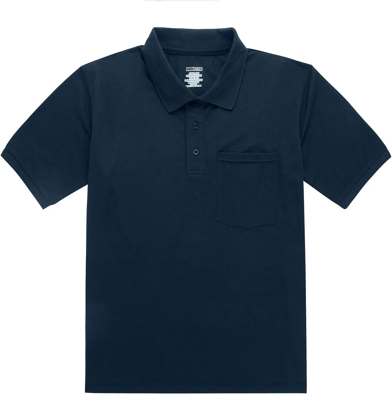 Men's Short Sleeve Polo Shirt Moisture Wicking Performance Dry Fit Golf Polo with Pocket