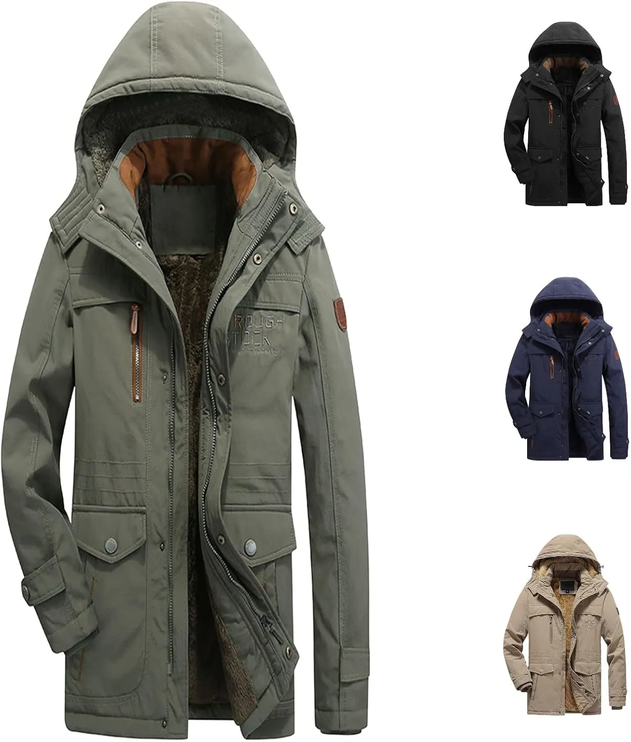 Men's Winter Thickened Warm Coat, Warm Fleece Wool, Loose Casual Cold- Jacket Soft Jacket Coat With Pockets