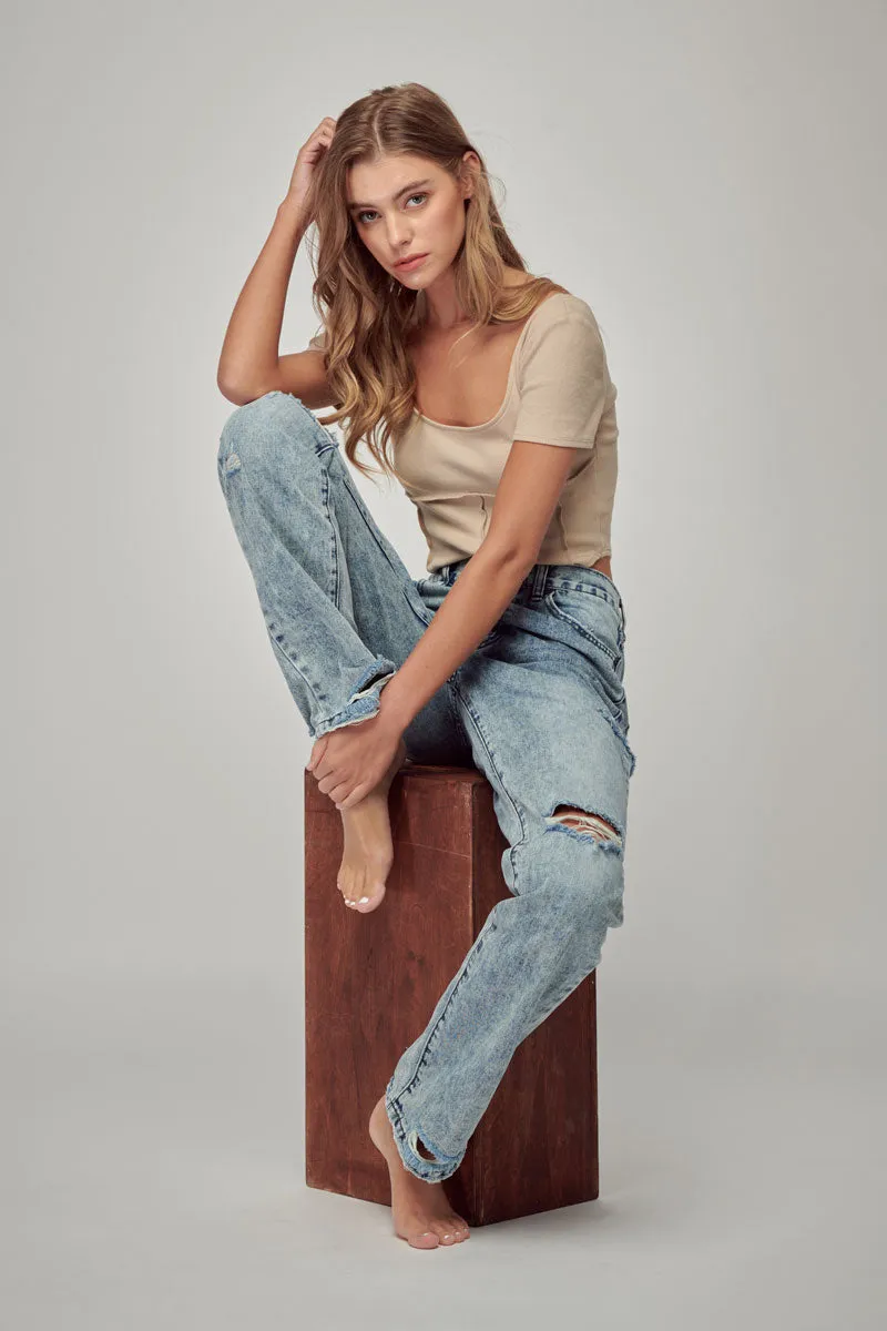 Oakley High Rise Straight Jeans
