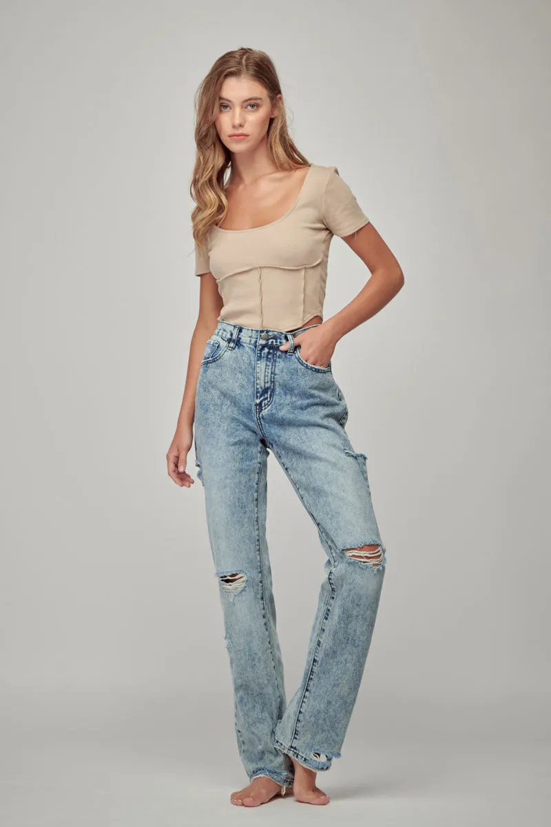 Oakley High Rise Straight Jeans