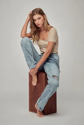 Oakley High Rise Straight Jeans