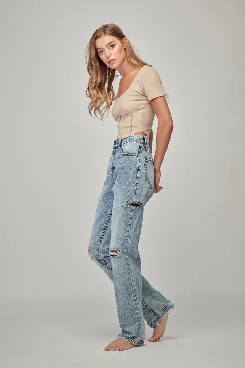 Oakley High Rise Straight Jeans