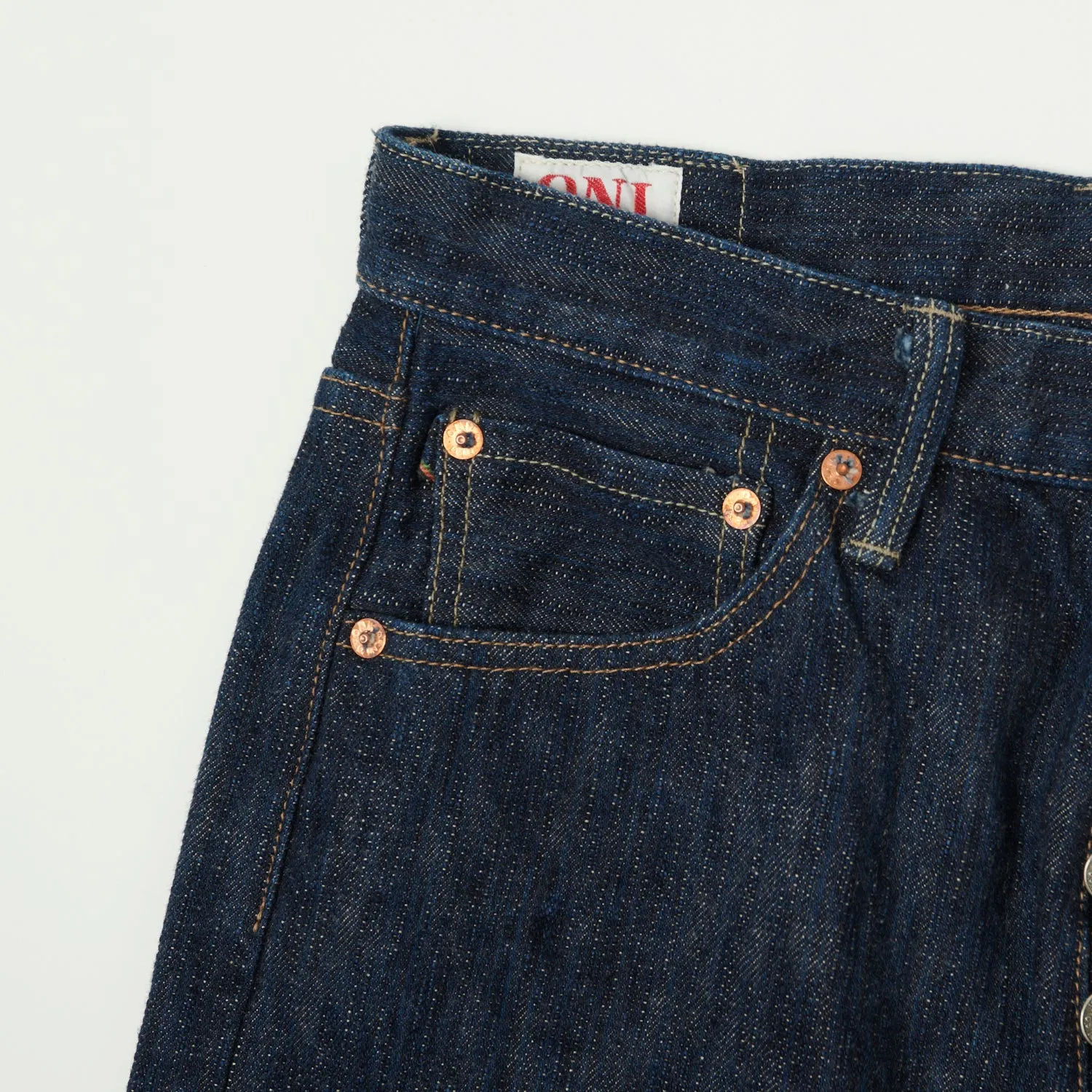 ONI 266 Kase 16oz Natural Indigo 'Kabuki' Selvedge Wide Straight Jean - One Wash