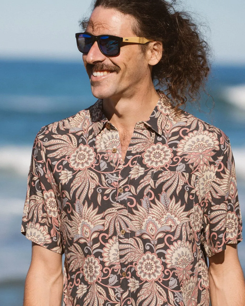 Skumi Mens Button Up Short Sleeve Shirt Plant World