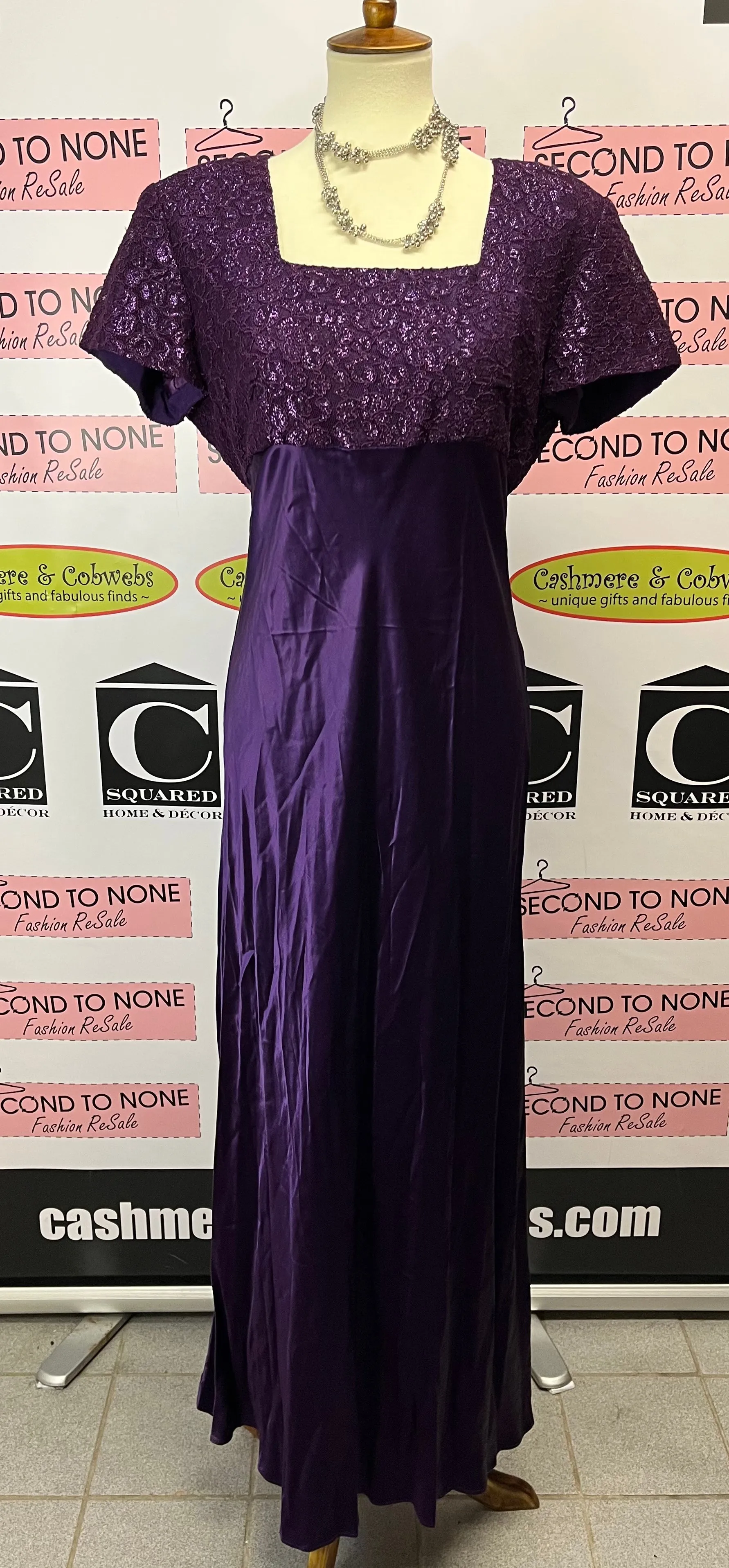 Vintage Cartise Plum Evening Gown (Size 14)