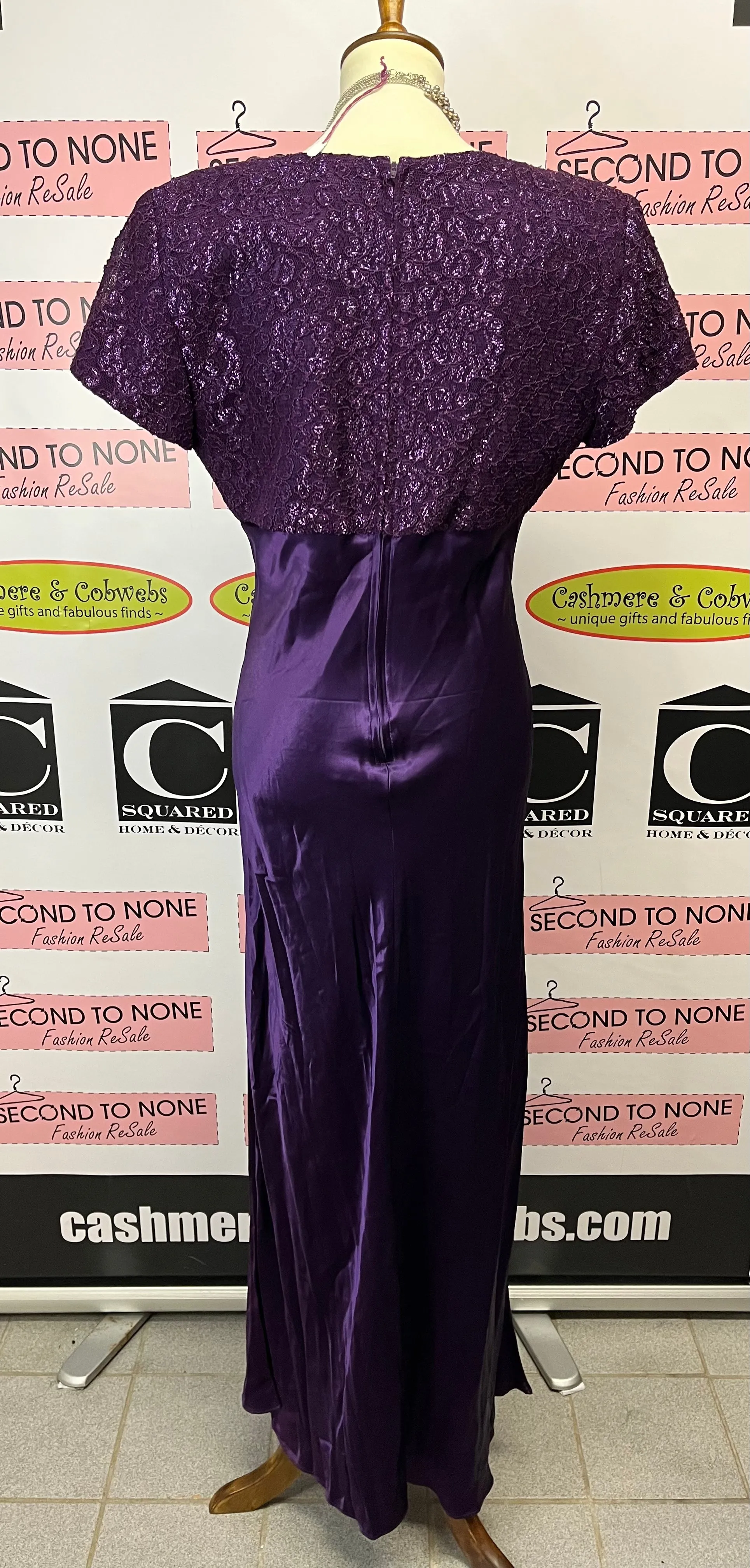 Vintage Cartise Plum Evening Gown (Size 14)