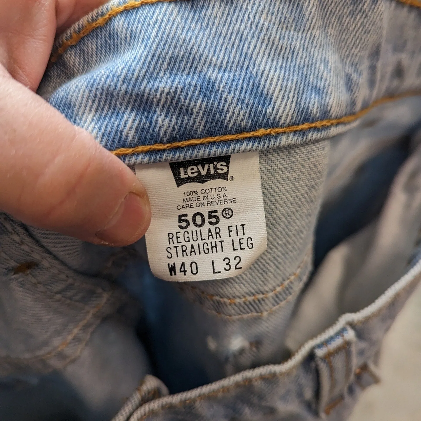Vintage Levi's 505 Orange Tab Straight Leg Jeans 40 x 32