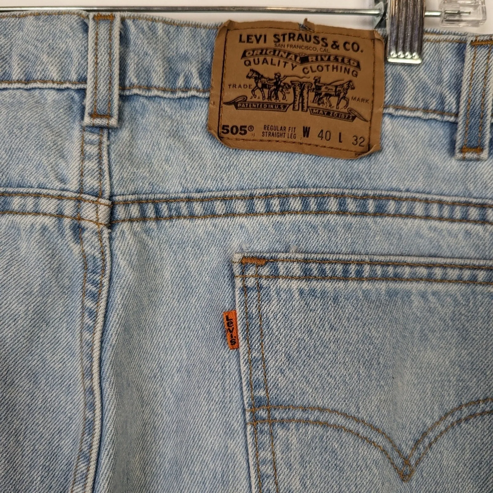 Vintage Levi's 505 Orange Tab Straight Leg Jeans 40 x 32