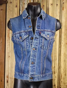 Vintage Levi's Big E Type 3 Denim Cut Off Vest 60s Small