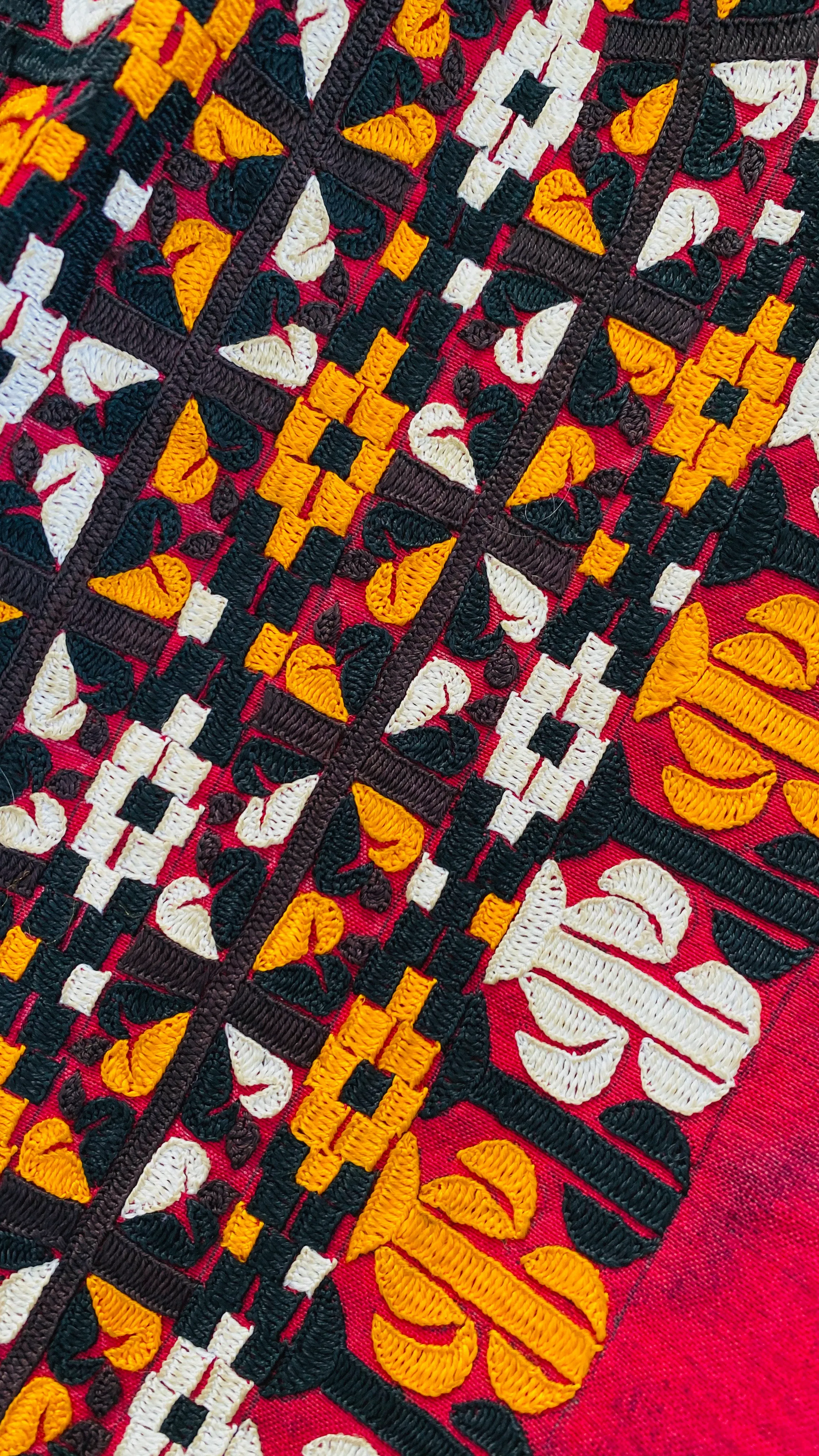 Vintage Silk Coat. Turkmen Silk Chirpy Chapan. Fabulous Embroidery.