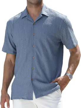 WARHORSEE Mens Dress Shirts Short Sleeve Performance 4-Way Stretch Wrinkle Free Casual Button Down Shirt