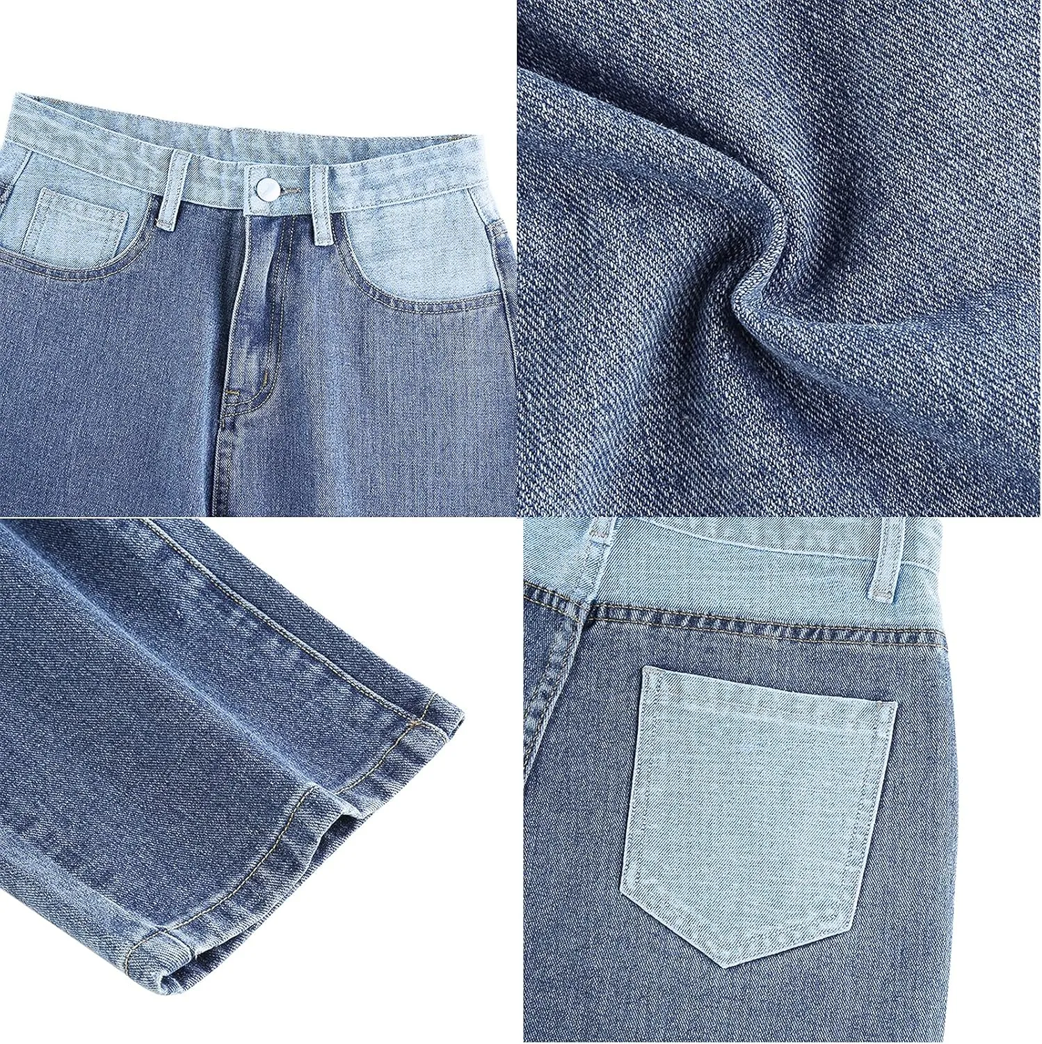 Women's Fashion Jeans Regular Relaxed Fit Straight Leg High Waisted Trendy Vintage Boyfriend Juniors Star Y2K Jeans