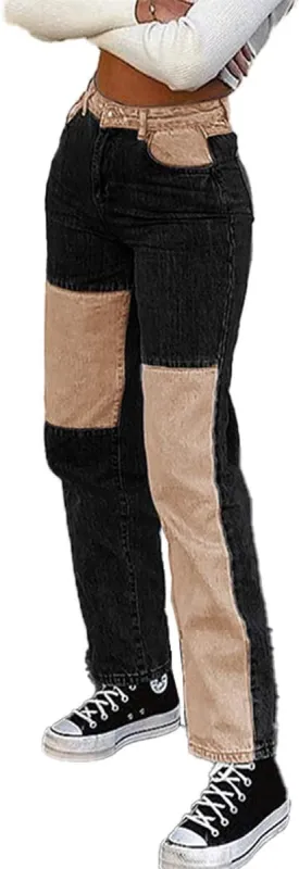 Women's Fashion Jeans Regular Relaxed Fit Straight Leg High Waisted Trendy Vintage Boyfriend Juniors Star Y2K Jeans