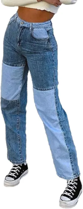 Women's Fashion Jeans Regular Relaxed Fit Straight Leg High Waisted Trendy Vintage Boyfriend Juniors Star Y2K Jeans