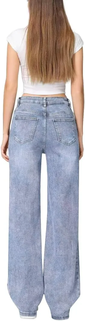 Women's Stretch Jeans Straight Leg Flexibility & Durability