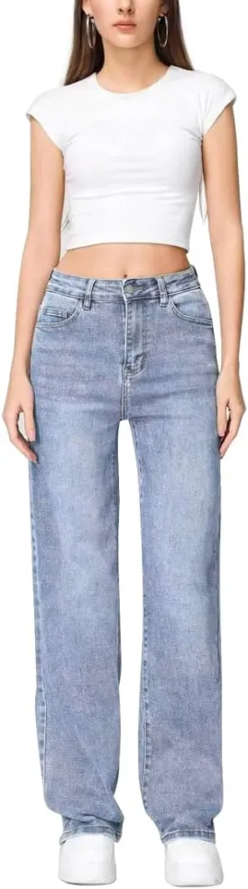 Women's Stretch Jeans Straight Leg Flexibility & Durability