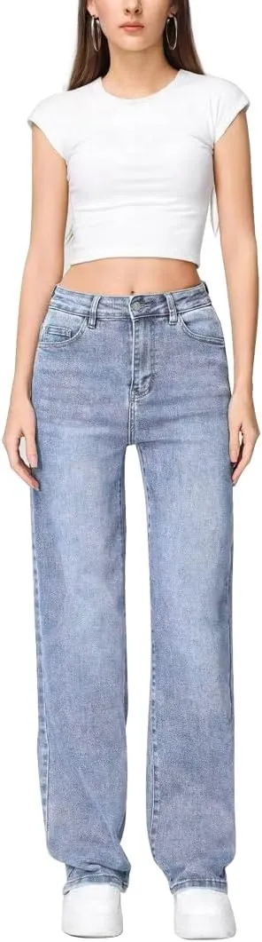 Women's Stretch Jeans Straight Leg Flexibility & Durability
