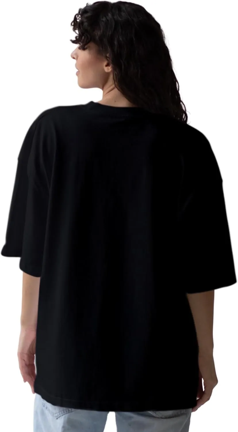 Working Cat Anime Oversized T-Shirts for Women, 100% Cotton T-Shirts, Perfect for Casual Wear & Gifting | WB.6.71